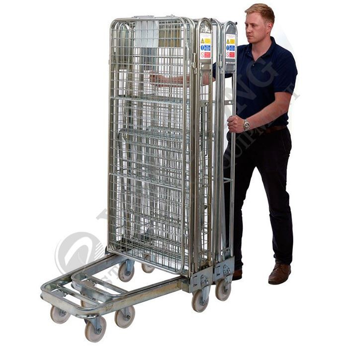 Wire Mesh Foldable Roll Trolley